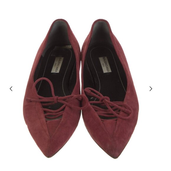 Balenciaga burgundy suede Flats with Pointed Toe- 39 - Picture 2 of 6